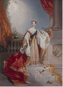 Edward Alfred Chalon Portrait of Queen Victoria on the occasion of her speech at the House of Lords where she prorogated the Parliament of the United Kingdom in July 1837 oil painting on canvas